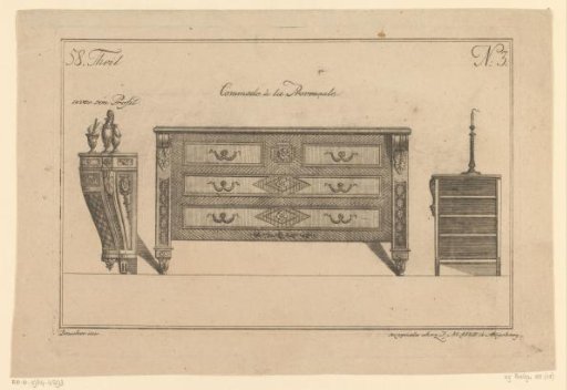 Commode with vases and a candlestick