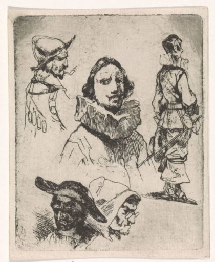 Study sheet with faces and figures