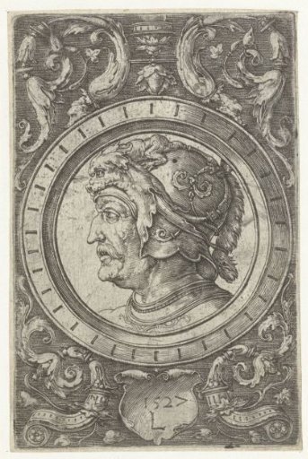 Ornament with the head of a soldier