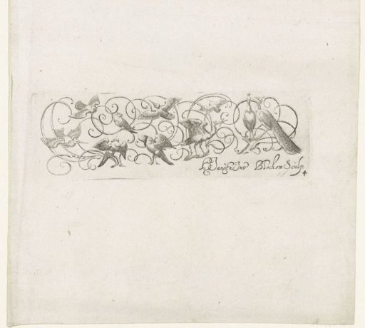 Ten birds on five stylized vines