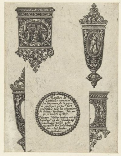 Title page: Mansches de Coutiaus.../ Neuwe Messer hauben...