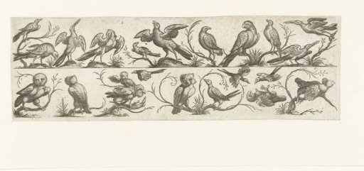 Two friezes with birds one above the other