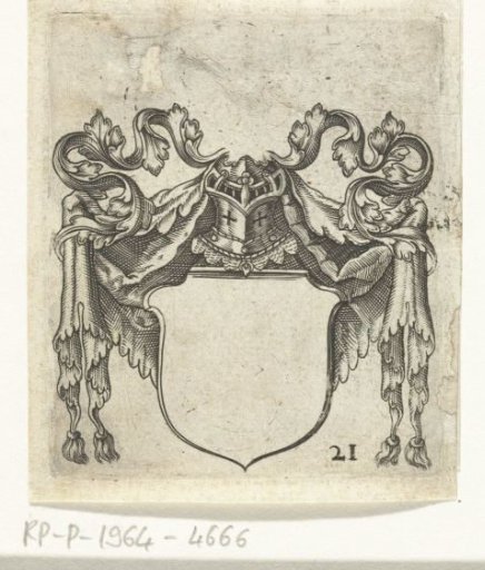 Coat of Arms Template with Helmet and Mantling