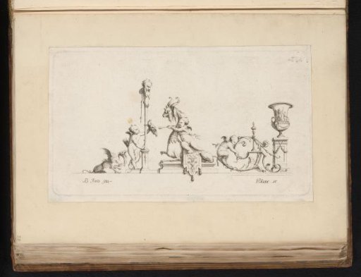 Ornament with putti and dragons