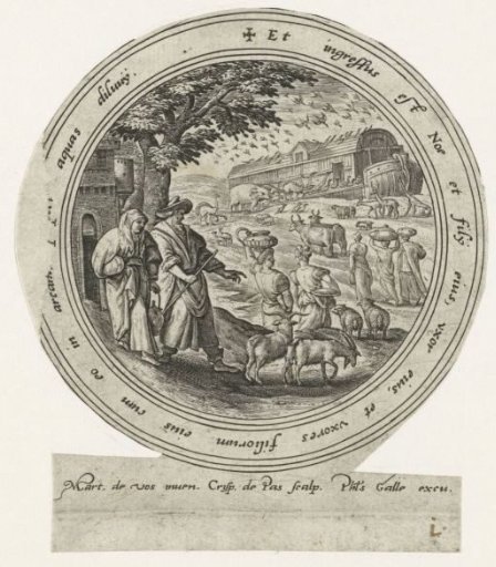 Noah Goes Aboard the Ark with His Family and the Animals