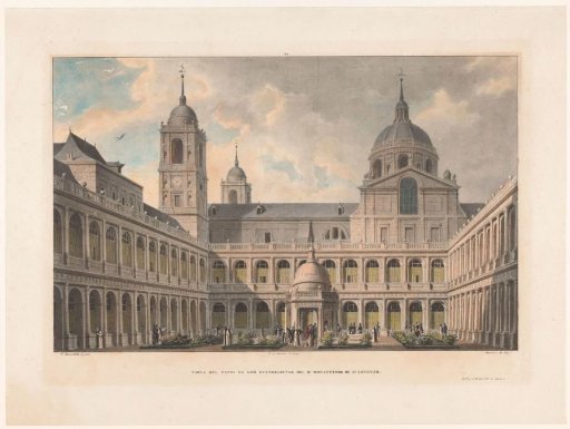 View of the Patio de los Evangelistas of the Monasterio de San Lorenzo de El Escorial