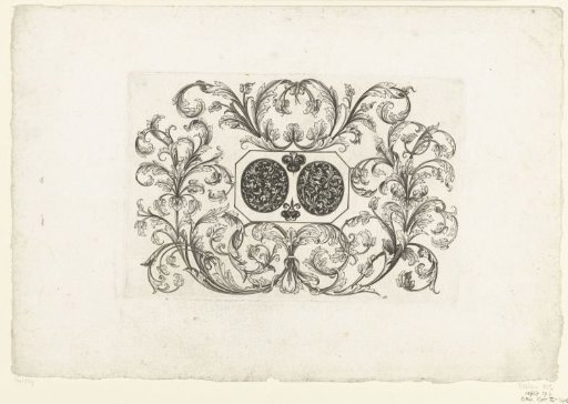 Two Ovals Between Leafy Scrolls