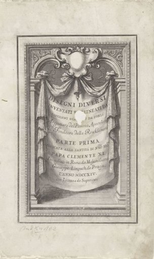 Title Print with Frame, Cartouche and Drapery with Title
