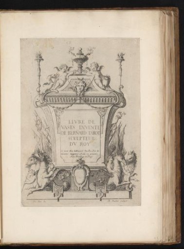 Title print with putti and hippocampi