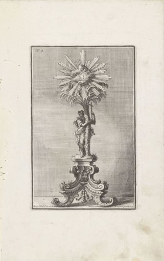 Reliquary with crucifixion scene and woman with cross under palm tree
