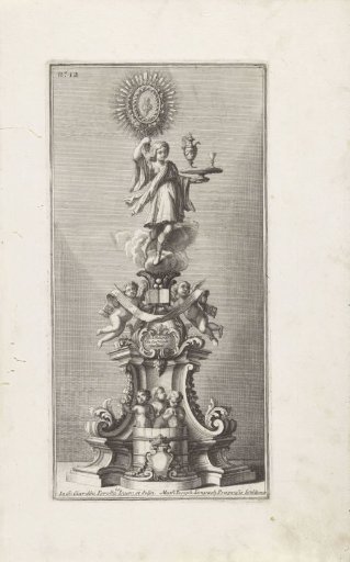 Reliquary with putti and a servant with a tray