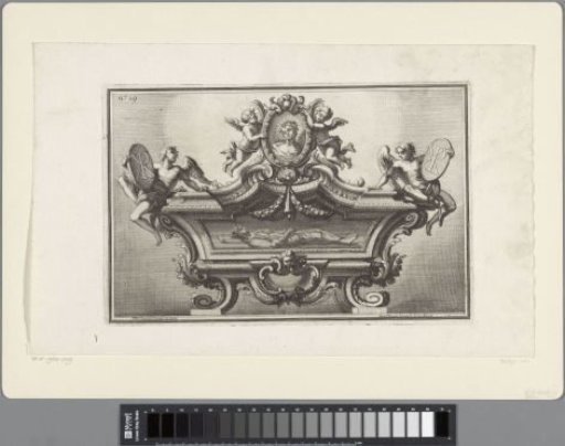 Tomb with angels and a portrait of a woman