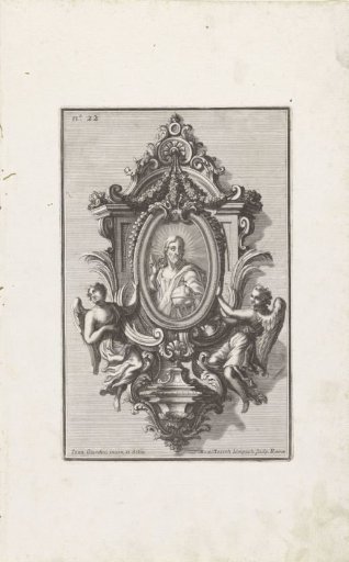 Ornament with Christ as Salvator Mundi and Two Angels