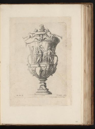 Vase with soldiers by a fire