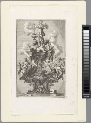 Chandelier with Five Burning Candles and Two Putti