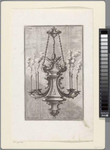 Chandelier with six burning candles and the coat of arms of Pope Clement XI