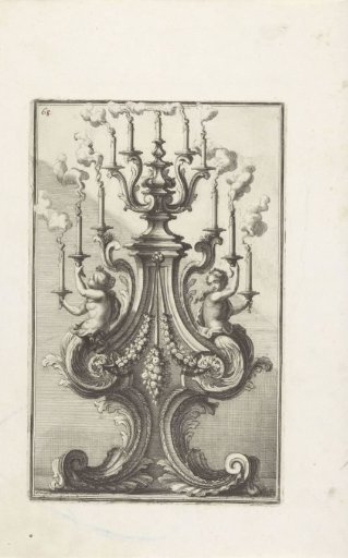 Candelabrum with Two Women Ending in Leaf Ornament