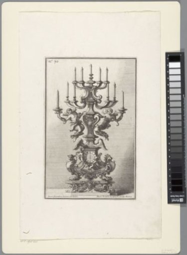 Candelabrum with Four Winged Figures and a Clock