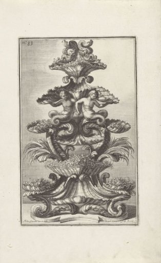 Ornament with Tritons, Dolphins, Shells, and Flowers