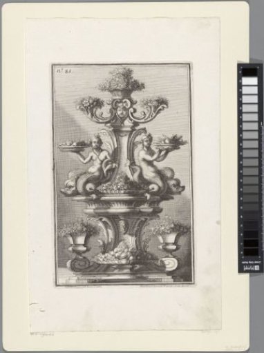 Ornament with Flowers and Sea Nymphs on Dolphins