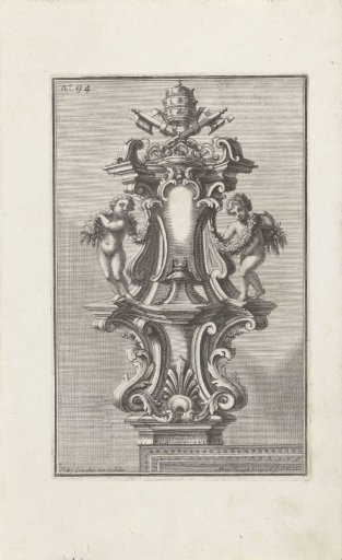 Ornament with Two Putti with Garlands