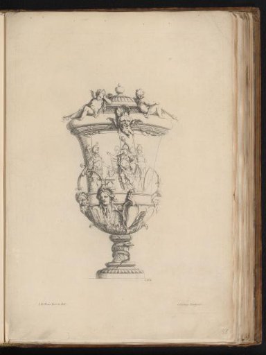 Vase with soldiers by a fire