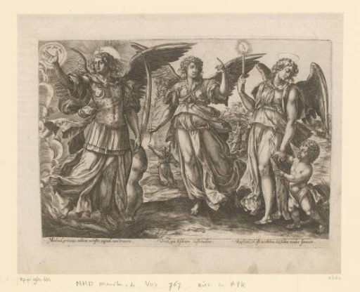 Michael, Uriel and Raphael with Tobias as a child