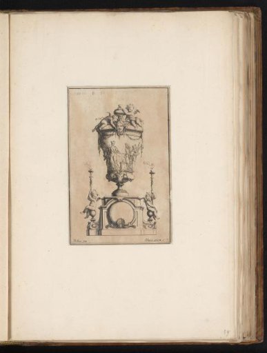 Title print with a vase