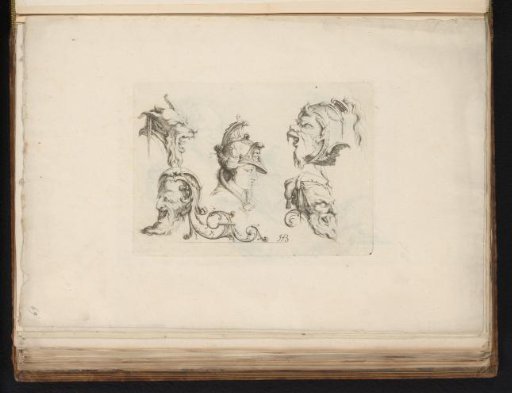 Ornaments with Minerva and satyr heads