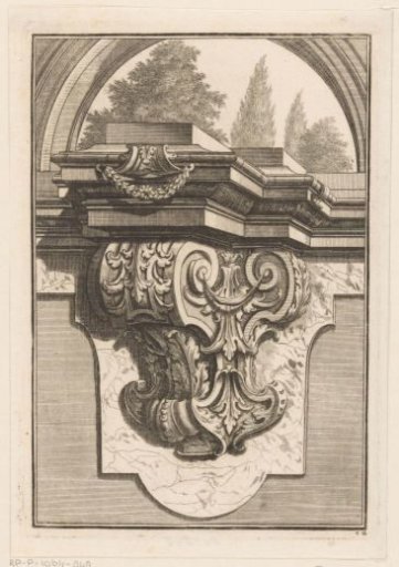 Console with garlands