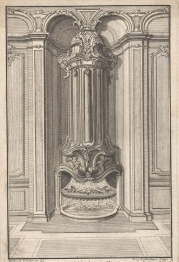 Fireplace with fire and grate