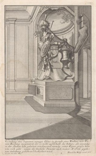 Fireplace with coats of arms and armor