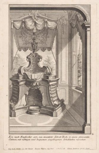 Writing desk next to windows