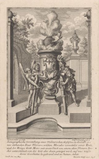 Garden vase with Mars, Hercules, and Father Time