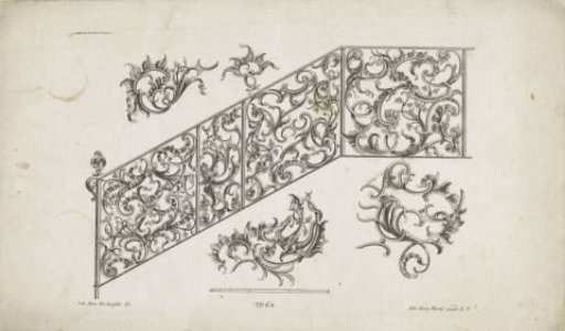 Five Detail Designs for an Ornamental Fence with Floral Motifs