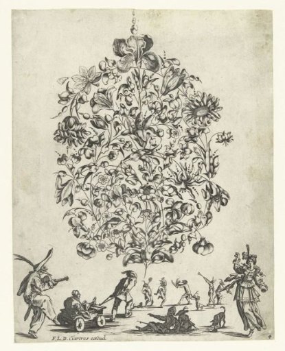 Bouquet of vines with flowers and leaves
