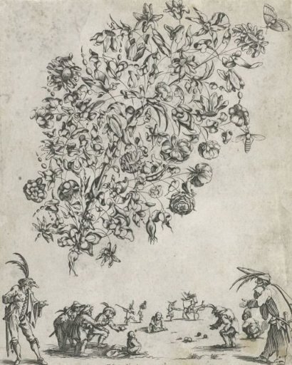 Bouquet of vines with flowers and leaves