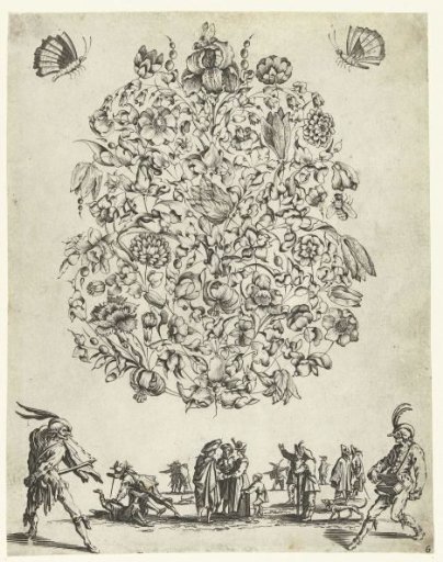 Bouquet of vines with flowers and leaves