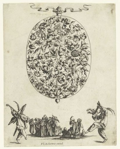 Medallion with flowers and leaves