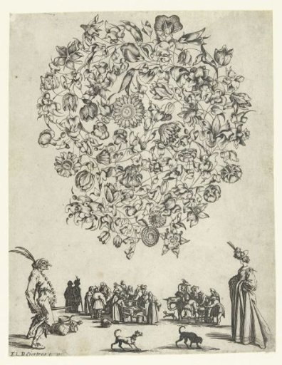 Bouquet of vines with flowers and leaves