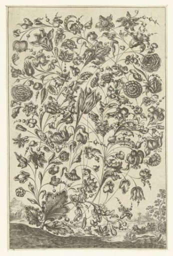 Bouquet of vines with flowers and leaves
