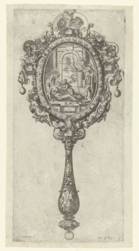 Mirror: oval with a depiction of the death of Julia