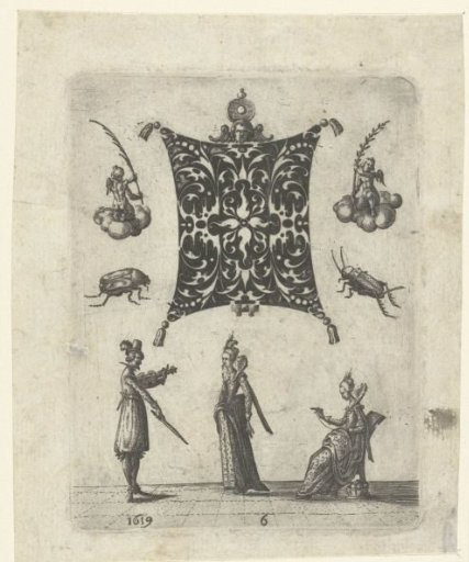 Medallion in the shape of a cushion
