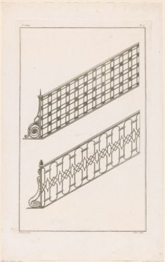 Two stair railings
