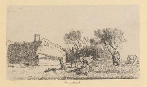 Landscape with horses