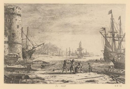 Harbour with a round tower