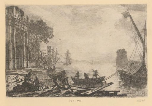 Harbour with a rising sun