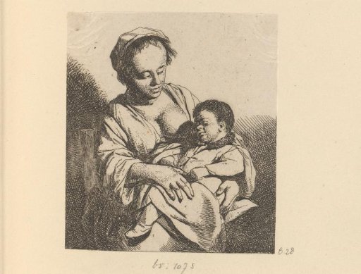 Mother with a Young Child on Her Lap