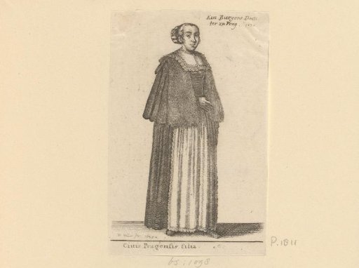 Young woman in traditional dress from Prague