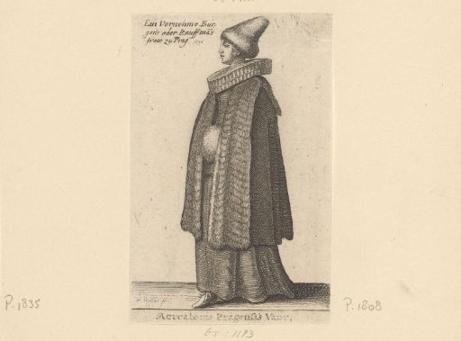 Woman in traditional dress from Prague